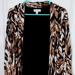 Lined Animal print (kimono style) cardigan in a 2x